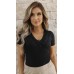 034476 Blusa Manga Curta Ramany Lisa :: Preto